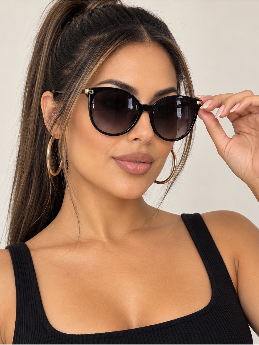 ASOS Black Cateye Women's Sunglasses with Gradient Lenses